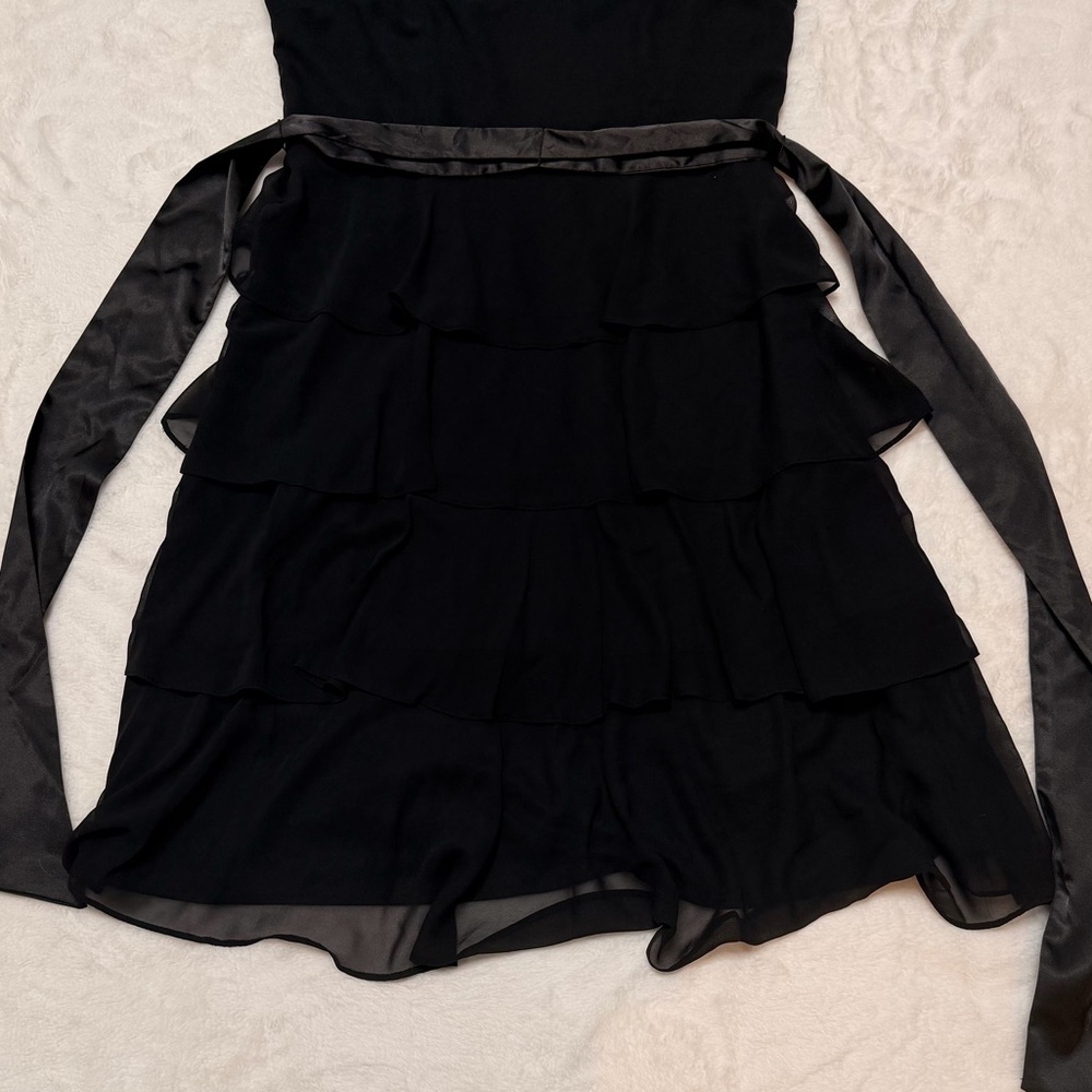 S.L. Fashions Vintage Black Sequin Beaded Cocktail Dress Size 8 Y2K Whimsigoth - Picture 4 of 13